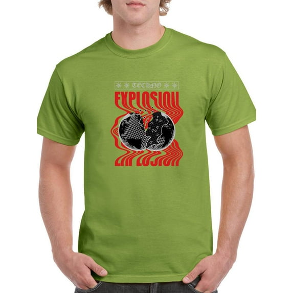 Destroyed World Techno Style T-Shirt Men -Image by Shutterstock, Male x-Large