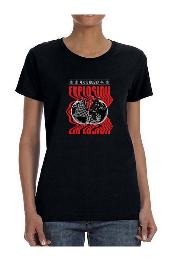 Destroyed World Techno Style T-Shirt Women -Image by Shutterstock, Female Large
