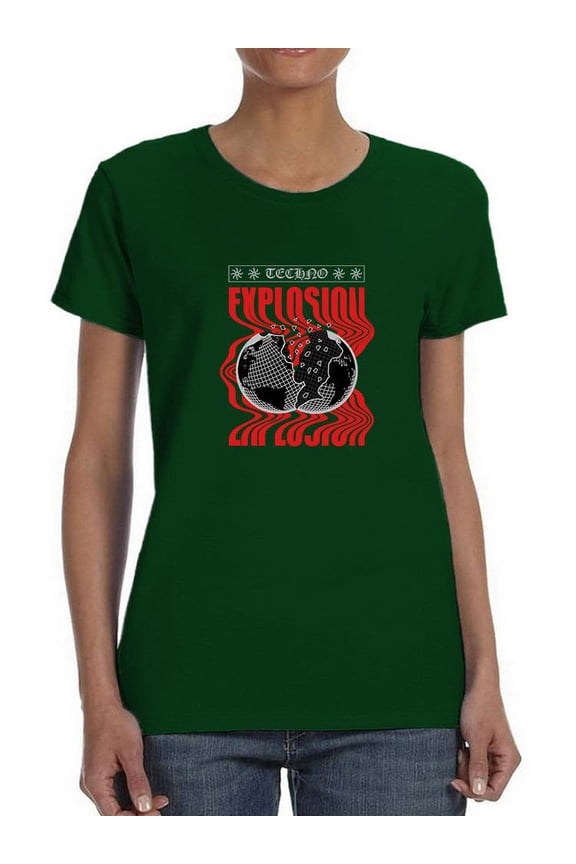 Destroyed World Techno Style T-Shirt Women -Image by Shutterstock, Female Medium
