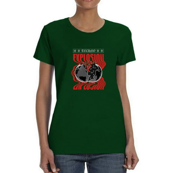 Destroyed World Techno Style T-Shirt Women -Image by Shutterstock, Female XX-Large