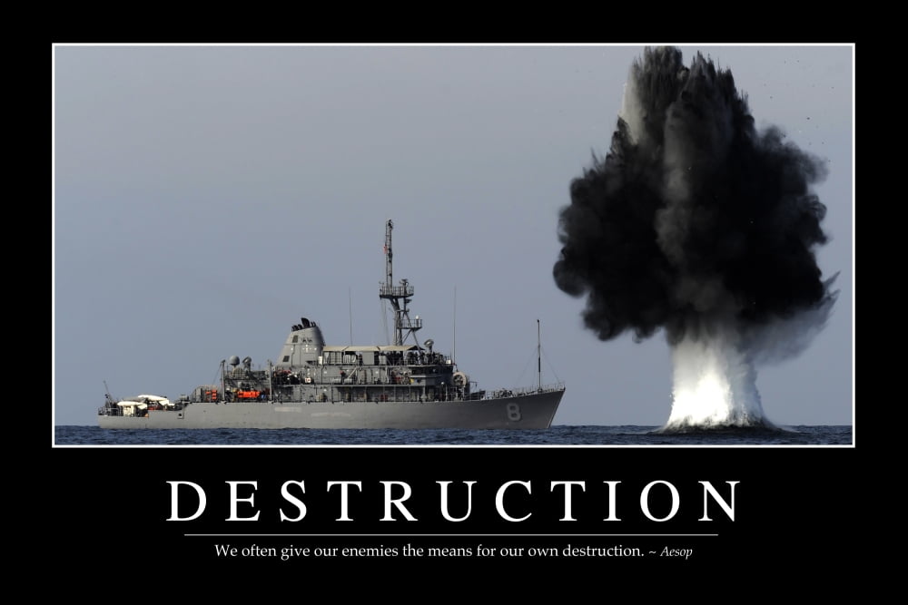 Destruction Inspirational Quote and Motivational Poster Canvas Art - Stocktrek Images (34 x 23)