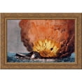 thumbnail image 1 of Destruction of the rebel monster 'Merrimac' off Craney Island May 11th 1862 24x18 Gold Ornate Wood Framed Canvas Art by Currier and Ives, 1 of 2