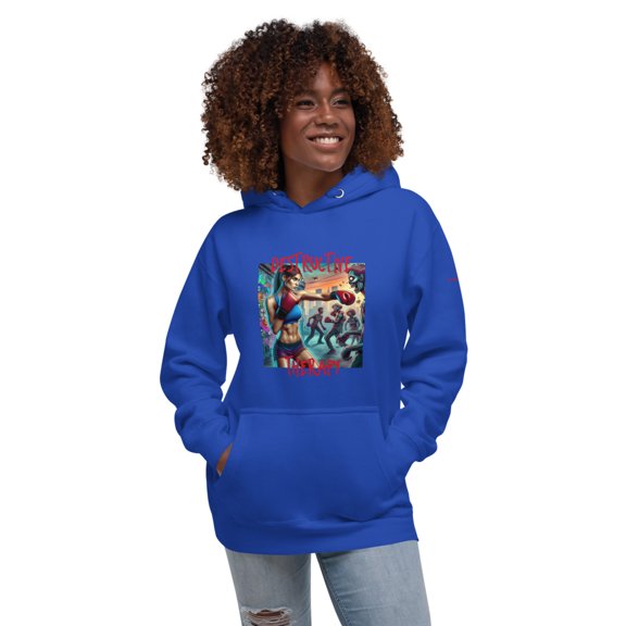 Destructive Therapy Boxing Unisex Grpahic Hoodie (Team Royal, L)