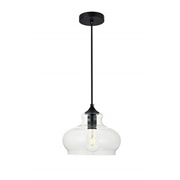 Destry 1 Light Black Pendant With Clear Glass