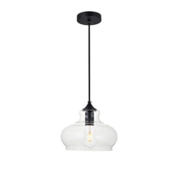 Destry 1 Light Black Pendant With Clear Glass