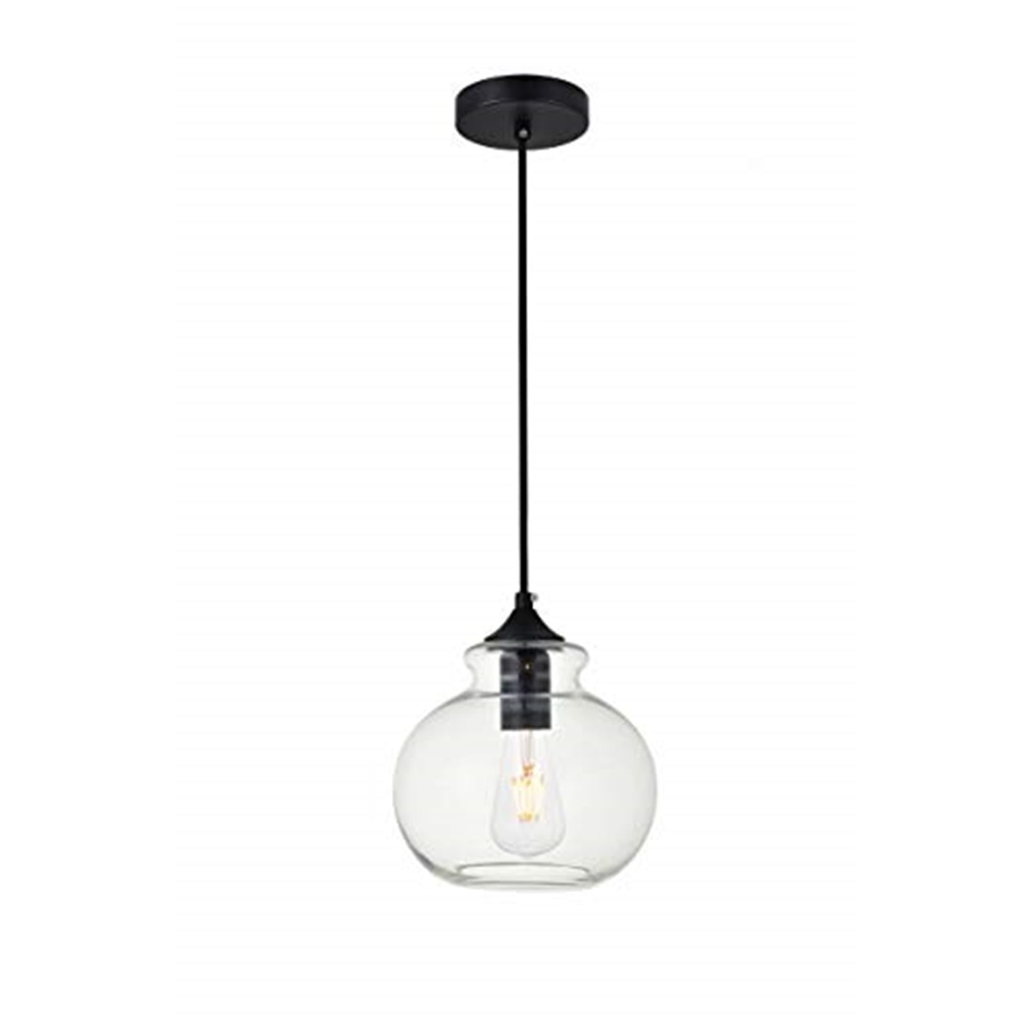 Destry Black and Clear Glass Pendant Light with Adjustable Cord