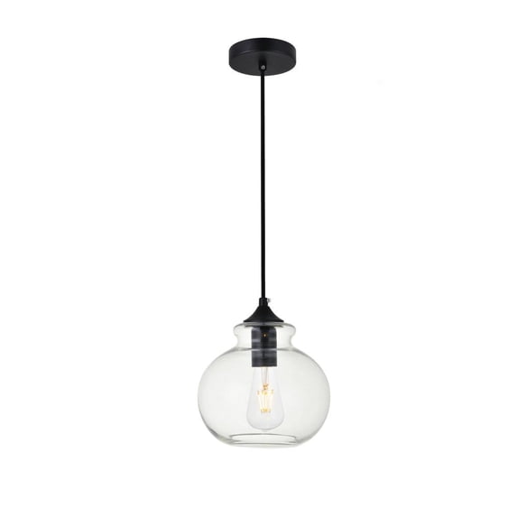Destry 1 Light Black Pendant With Clear Glass