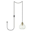 thumbnail image 1 of Destry 1 Light brass plug-in Pendant With Clear Glass, 1 of 6