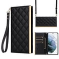 thumbnail image 1 of Desugned For Samsung Galaxy S21 Wallet Phone Case,With Suction Cup Fastener,Flip Folding Kickstand,With Card Slots,Wrist Strap&Shoulder Strap,Shockproof PU Leather Phone Case,Black, 1 of 9