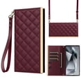 thumbnail image 1 of Desugned For Samsung Galaxy S22 Ultra Wallet Phone Case,With Suction Cup Fastener,Flip Folding Kickstand,With Card Slots,Wrist Strap&Shoulder Strap,Shockproof PU Leather Phone Case,Winered, 1 of 7
