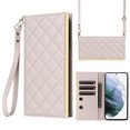 thumbnail image 1 of Desugned For Samsung Galaxy S22 Wallet Phone Case,With Suction Cup Fastener,Flip Folding Kickstand,With Card Slots,Wrist Strap&Shoulder Strap,Shockproof PU Leather Phone Case,White, 1 of 9
