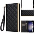 thumbnail image 1 of Desugned For Samsung Galaxy S23 Wallet Phone Case,With Suction Cup Fastener,Flip Folding Kickstand,With Card Slots,Wrist Strap&Shoulder Strap,Shockproof PU Leather Phone Case,Black, 1 of 9