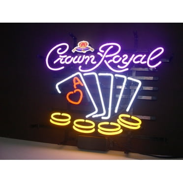 Desung Brand New Crown Royal Poker Chips Neon Sign Handcrafted Real Glass Beer Bar Pub Man Cave Sports Neon Light 17"x 13" 117CRLP