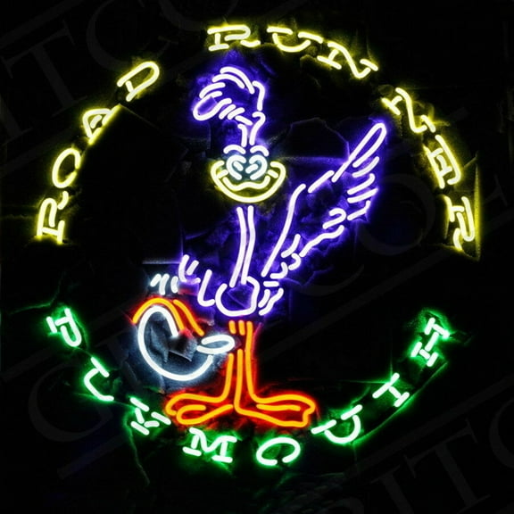 Desung Brand New Super Bird Road Runner Plymouth Neon Sign Lamp Glass Beer Bar Pub Man Cave Sports Store Shop Wall Decor Neon Light 24"x 20" 124PRR