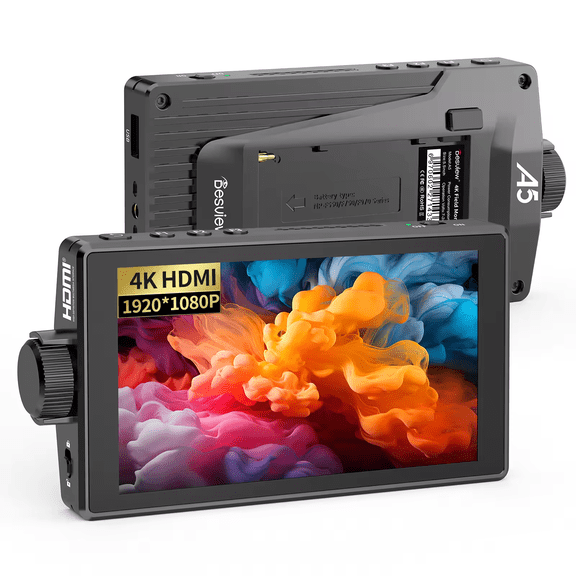 Desview A5 Touch Screen Camera Field Monitor 5.5" 600nits 4K/60Hz HDMI 2.0 in/Out External Camera Monitor for DSLR with HDR 3D LUT Full-Waveform Peaking Focus Assist, Sunshade & Carry Case Included