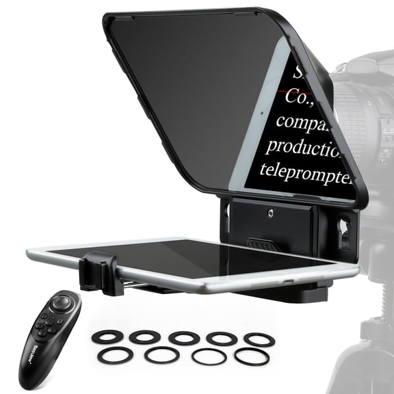 Desview T3 Teleprompter for Camera & Smartphone - Supports iPad/Tablet up to 10" - Beam Splitter Glass with Bluetooth Remote - Wide Angle Support for YouTube, TikTok & Live Streaming