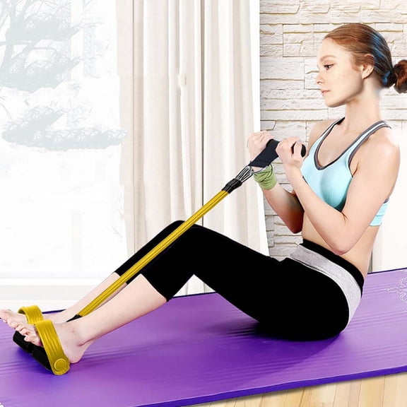 Detachable 3-Pipe Pedal Resistance Trainer - Adjustable Portable Home Gym Equipment for Strength Training, Compact Fitness Machine with Resistance Bands, Workout Gear for Beginners & Athletes