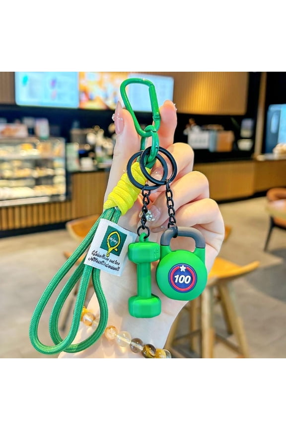 Detachable 3D Dumbbell Keychain Sports Fitness Keychains Anti-Lost Gym Lover Key Chain Fashion Bag Pendant Car Keyring Gift
