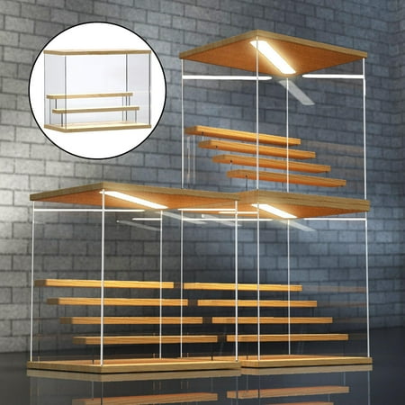 Detachable Acrylic Display Rack Ladder with Lights Storage Transparent Cover