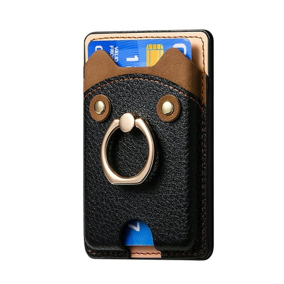 Detachable Adhesive Card Case with Integrated Phone Stand & Not Slip Textured Surfaces Designs Suitable for Smartphones