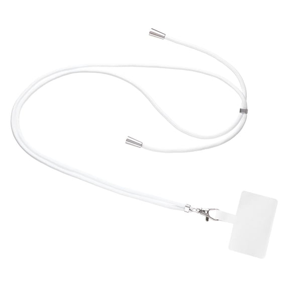 Detachable Adjustable Keychain Chain Phone Safety Tether Case Straps Neck Cord Phone Lanyard Patch Nylon Strap WHITE