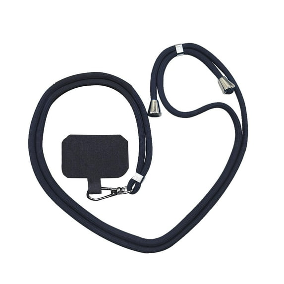 Detachable Adjustable Length Mobile Phone Lanyard Neck Strap Handheld Rope Dark Grey