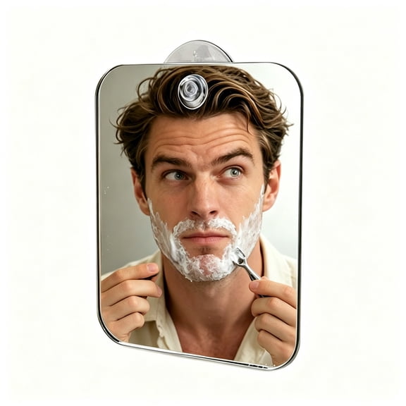 Detachable Anti-Fog Acrylic Shower Mirror - Portable Handheld Shaving Mirror, Wall Hanging Design, Unbreakable Travel Grooming Bathroom Accessory