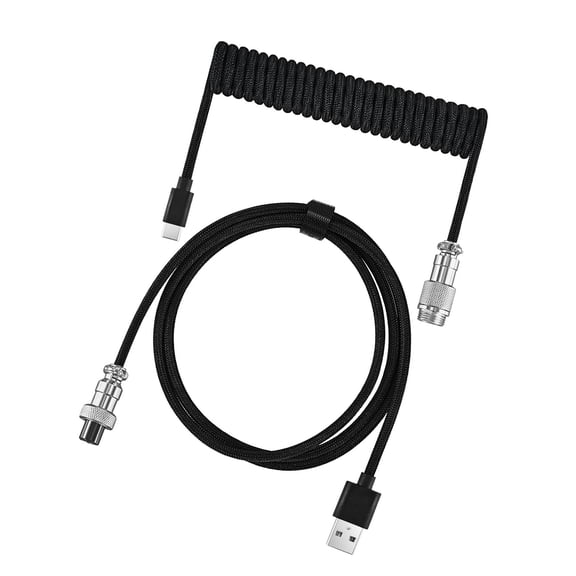 Detachable Aviation Plug Keyboard USB Cable Coiled Keyboard Cable For Mechanical Keyboards Gaming And Offices Use