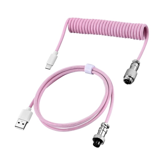 Detachable Aviation Plug Keyboard USB Cable Coiled Keyboard Cable For Mechanical Keyboards Gaming And Offices Use
