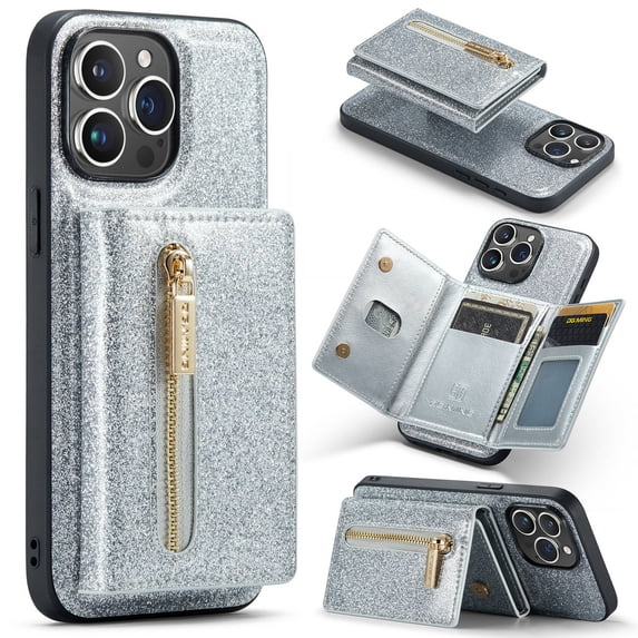 Detachable Back Cover For iPhone 15 Pro Max 15Pro 15Plus 14 ProMax 14Pro 14 Plus 13 Pro Max 13Pro 12 Pro Max 12Pro 11 Pro Max Wallet Case with Card Holder Magnetic For iPhone 15 Leather Phone Cases