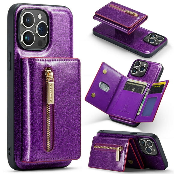 Detachable Back Cover For iPhone 15 Pro Max 15Pro 15Plus 14 ProMax 14Pro 14 Plus 13 Pro Max 13Pro 12 Pro Max 12Pro 11 Pro Max Wallet Case with Card Holder Magnetic For iPhone 15 Leather Phone Cases