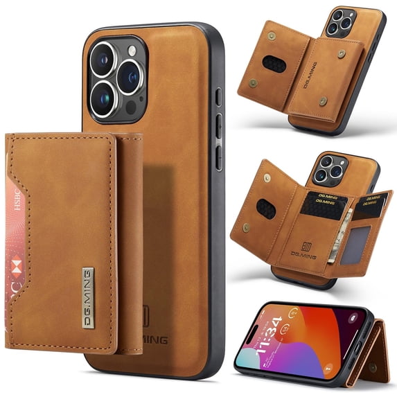 Detachable Back Cover For iPhone 15 Pro Max 15 Plus 15 Pro Wallet Case with Card Holder Magnetic For iPhone 15 Pro Max 15 14 13 Pro Max Mini XS XR 7 /8 Plus SE 2020 Leather Phone Cases