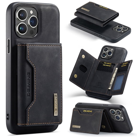 Detachable Back Cover For iPhone 15 Pro Max 15Plus 15Pro 14ProMax 14Pro 14Plus 13ProMax 13 13Pro 12ProMax 12 12Pro 11 Pro Max Wallet Case with Card Holder Magnetic For iPhone 15 Leather Phone Cases