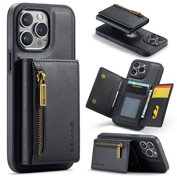 Detachable Back Cover For iPhone 15 Pro Max 15Pro 15Plus 14 ProMax 14Pro 14 Plus 13 Pro Max 13Pro 12 Pro Max 12Pro 11 Pro Max Wallet Case with Card Holder Magnetic For iPhone 15 Leather Phone Cases