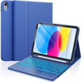 thumbnail image 1 of Detachable Backlit Keyboard Case for iPad 10th/11th Gen A16, Trackpad & Pencil Holder,Blue, 1 of 7