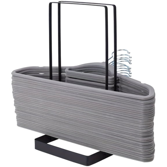 Detachable Black Hanger Stacker, Stainless Steel Space Saving Hanger Organizer, Multi-layer Portable Closet Storage Rack, Modern Household Arrangement Accessory for Laundry Room Home Organization