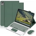 thumbnail image 1 of Detachable Bluetooth Keyboard Case with Round Keys, Multi-Touch Trackpad and 2.4G Wireless Mouse for Lenovo Idea Tab 11" 2025 / Tab M11 11" 2024,DarkGreen, 1 of 6
