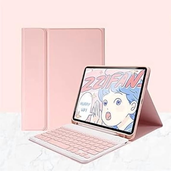 Detachable Bluetooth Keyboard Case for Fire HD 10/10 Plus 11th Gen 2021, Pink