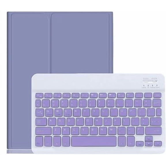 Detachable Bluetooth Keyboard Case for Fire HD 10/10 Plus 11th Gen 2021, Purple