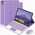 thumbnail image 1 of Detachable Bluetooth Keyboard Case with Multi-Touch Trackpad & 2.4G Wireless Mouse for 2025 Lenovo Idea Tab Plus 12.1" / Tab K12, Round Keys,Lavender, 1 of 7