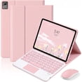 thumbnail image 1 of Detachable Bluetooth Keyboard Case with Round Keys, Multi-Touch Trackpad and 2.4G Wireless Mouse for Lenovo Idea Tab 11" 2025 / Tab M11 11" 2024，Pink, 1 of 10