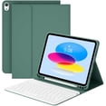 thumbnail image 1 of Detachable Bluetooth Keyboard Cover for iPad 11 Gen A16 11" 2025 / iPad 10 Gen 10.9" 2022, Slim Folio Case with Apple Pencil Slot,Dark Green, 1 of 8