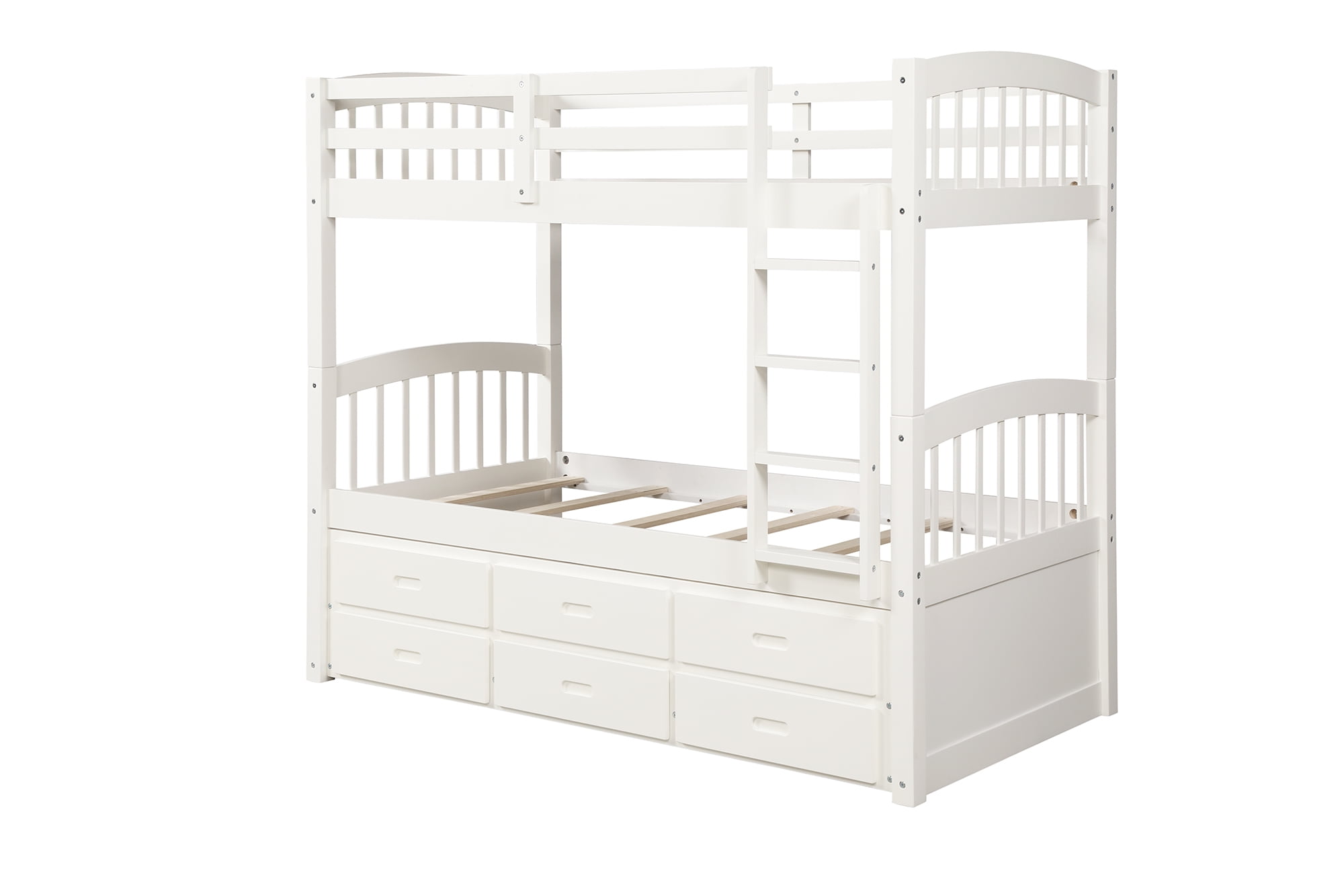 Detachable Bunk Bed, Multifunctional Bed with Storage Drawer, Twin