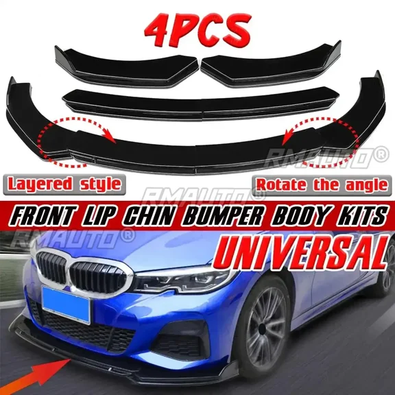 Detachable Car Front Bumper Splitter Lip Spoiler Bumper Diffuser For BMW F10 F11 F30 F80 M3 F82 M4 E39 E46 E53 E90 E92 Body Kit