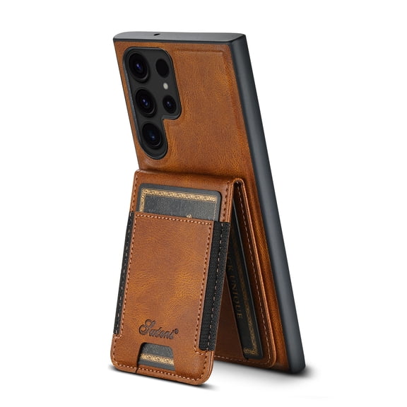 Detachable Cards Holder Case for Samsung Galaxy Note 20 Ultra, RFID Blocking PU Leather Wallet Support Wireless Charging Shockproof Magnetic Back Cover for Samsung Galaxy Note 20 Ultra, Brown