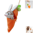 thumbnail image 1 of Detachable Carrot Shaped Plush Bag with Hidden Bunny Stuffed Doll Dual Purpose Decorative Plush Accessory, 1 of 7