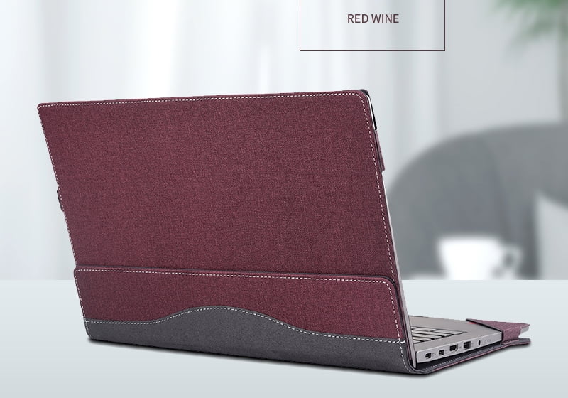 Protective Laptop Cover Case For 17.3" HP Laptop 17s-cu / Envy 17t / HP 470 G8 G9 - Dark Grey PU Leather With Pen Holder