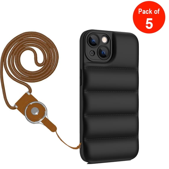 Detachable Cell Phone Neck Lanyard - Brown - Pack of 5