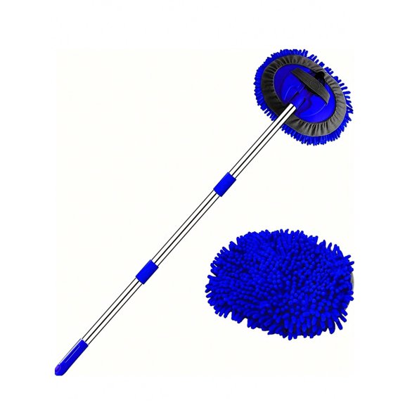 Detachable Chenille Car Wash Mop 3-Piece Set, Long Handle Auto Cleaning Tool for Car Truck SUV RV