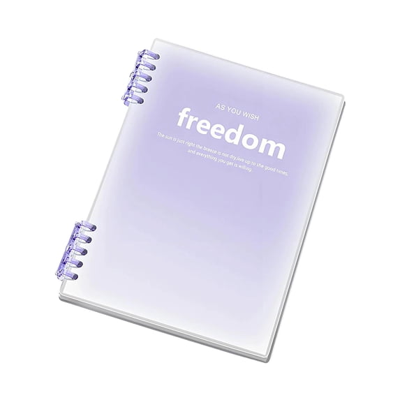 Detachable Coil Notebook, Gradient Transparent Cover with Rearrangeable Pages for Notes and Journaling, Purple